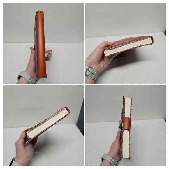 7 Chakra Stone Handmade Cognac Brown Leather Journal Diary College Book Sketch - Picture 3 of 8